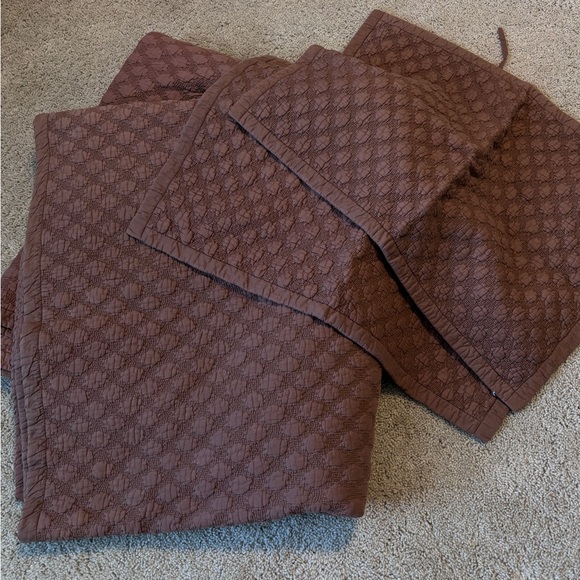 Garnet Hill Chocolate Quilted Blanket